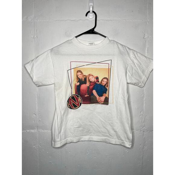 Vintage 1997 Youth Large Hanson T Shirt Short Sleeves White Band Shirt - Picture 1 of 6